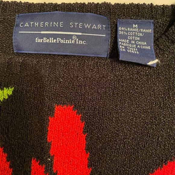 Catherine Stewart for BellePointe poinsettia sweater vest ugly Christmas sweater - Picture 5 of 10